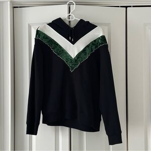 Sandro Studded Chevron Hoodie Size 3